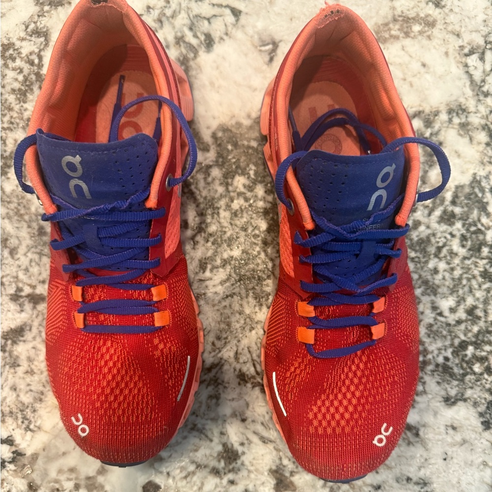 On Cloud Womens Sneakers in Red and Blue